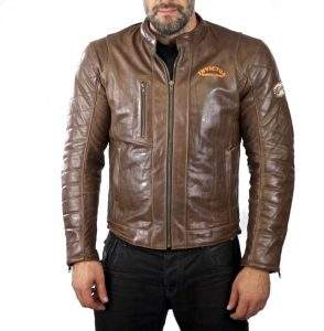 Vintage retro leather motorcycle jacket