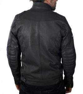 three-quarters leather motorcycle jacket